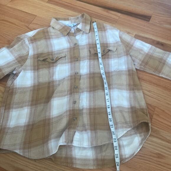 Old Navy Boyfriend Shirt - Mustard Yellow & Brown - M - Picture 5 of 7